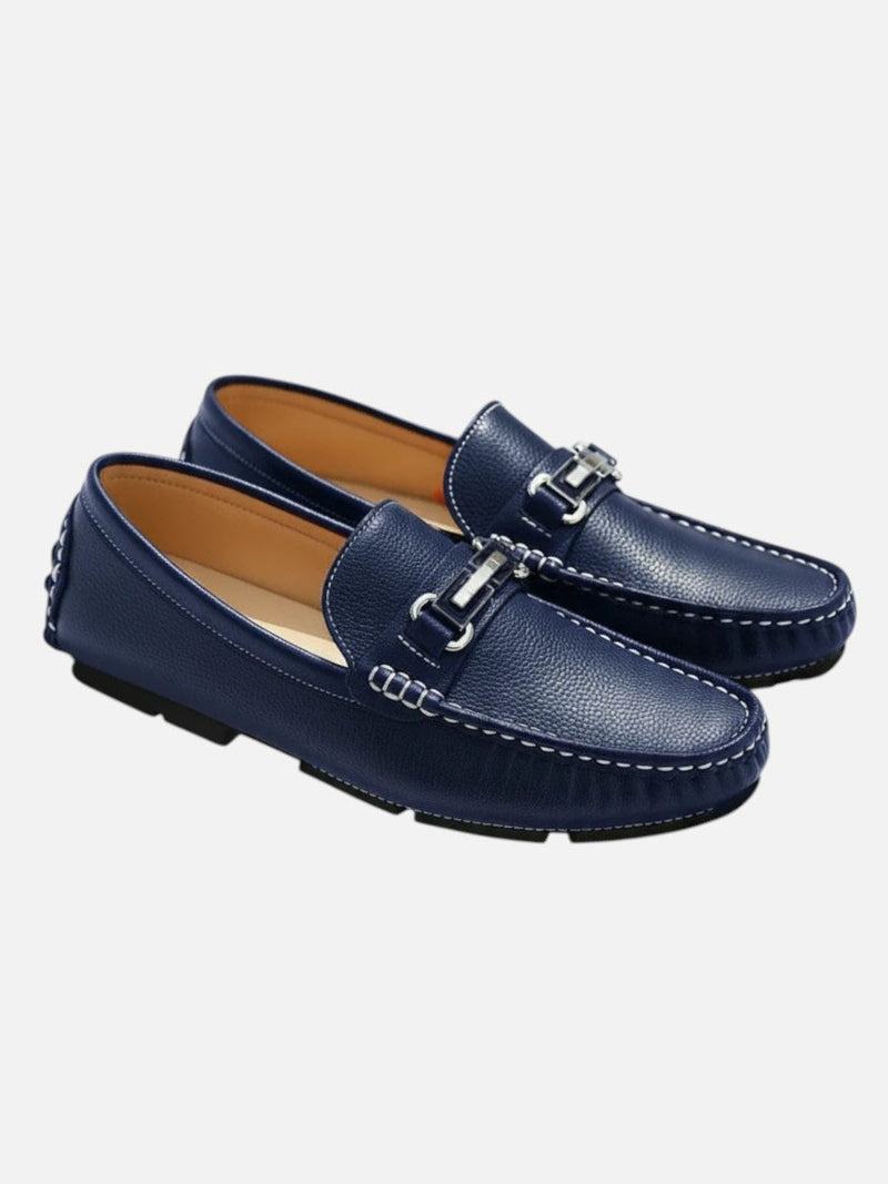 Men’s Leather Loafers - Cushioned Slip-On Dress Shoes