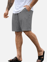 Men’s Casual Drawstring Shorts – Lightweight Linen Look