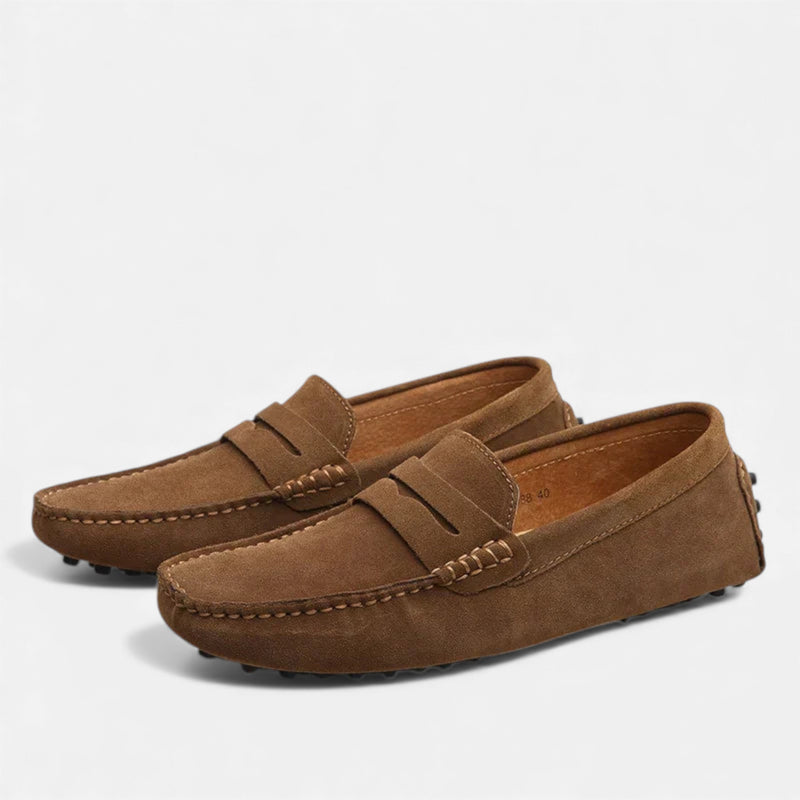 Men’s Slip-On Driver Loafers - Suede Look Casual Elegance