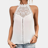 Elowyn Lace Mock-Neck Sleeveless Top