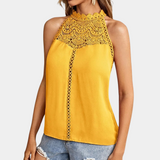Elowyn Lace Mock-Neck Sleeveless Top