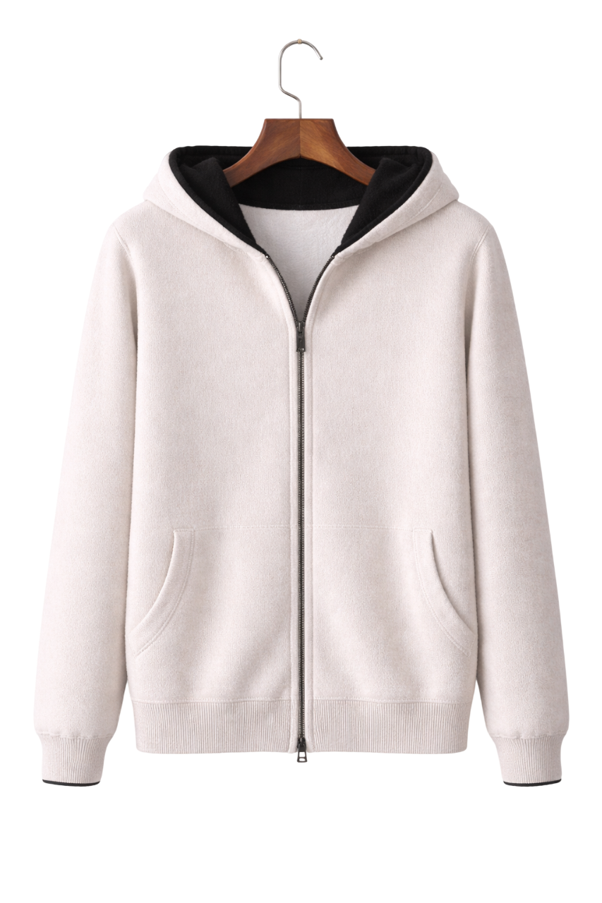 Valerio Maison Wool Reversible Zip Hoodie