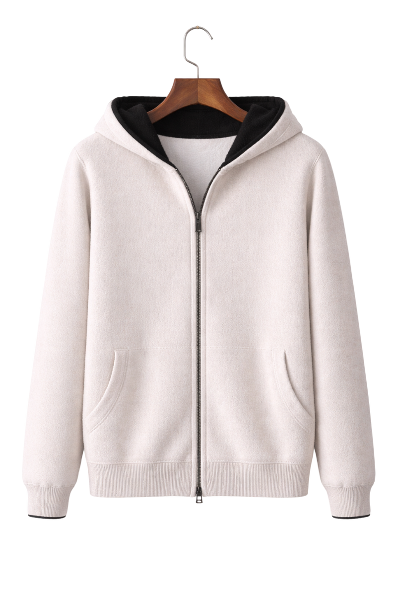 Valerio Maison Wool Reversible Zip Hoodie