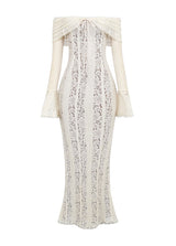 Arielle Elegant Lace White Maxi Dress