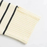 Lucia Striped Half-Zip Knit Sweater