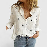 Evelyn Romantic Botanical V-Neck Floral Blouse
