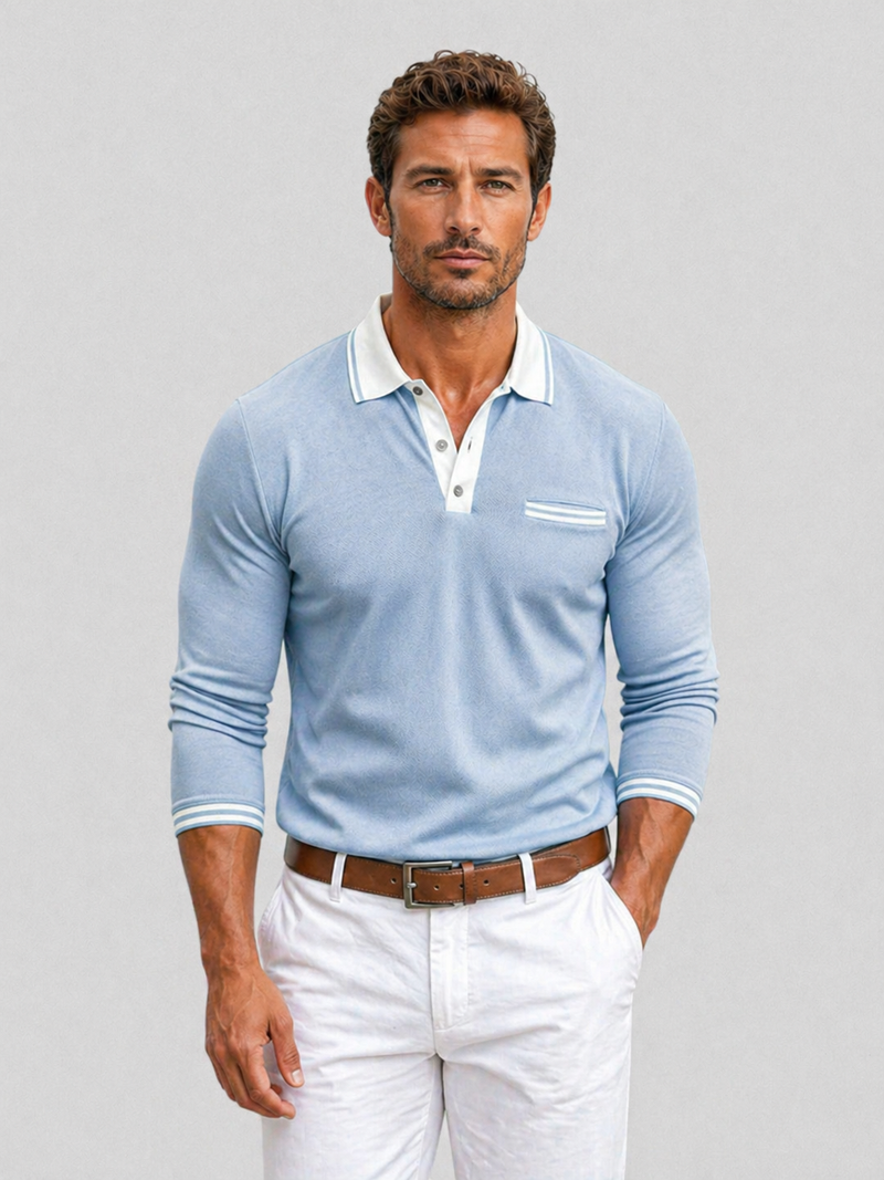 Men’s Long Sleeve Polo Shirt - Smart Casual Style