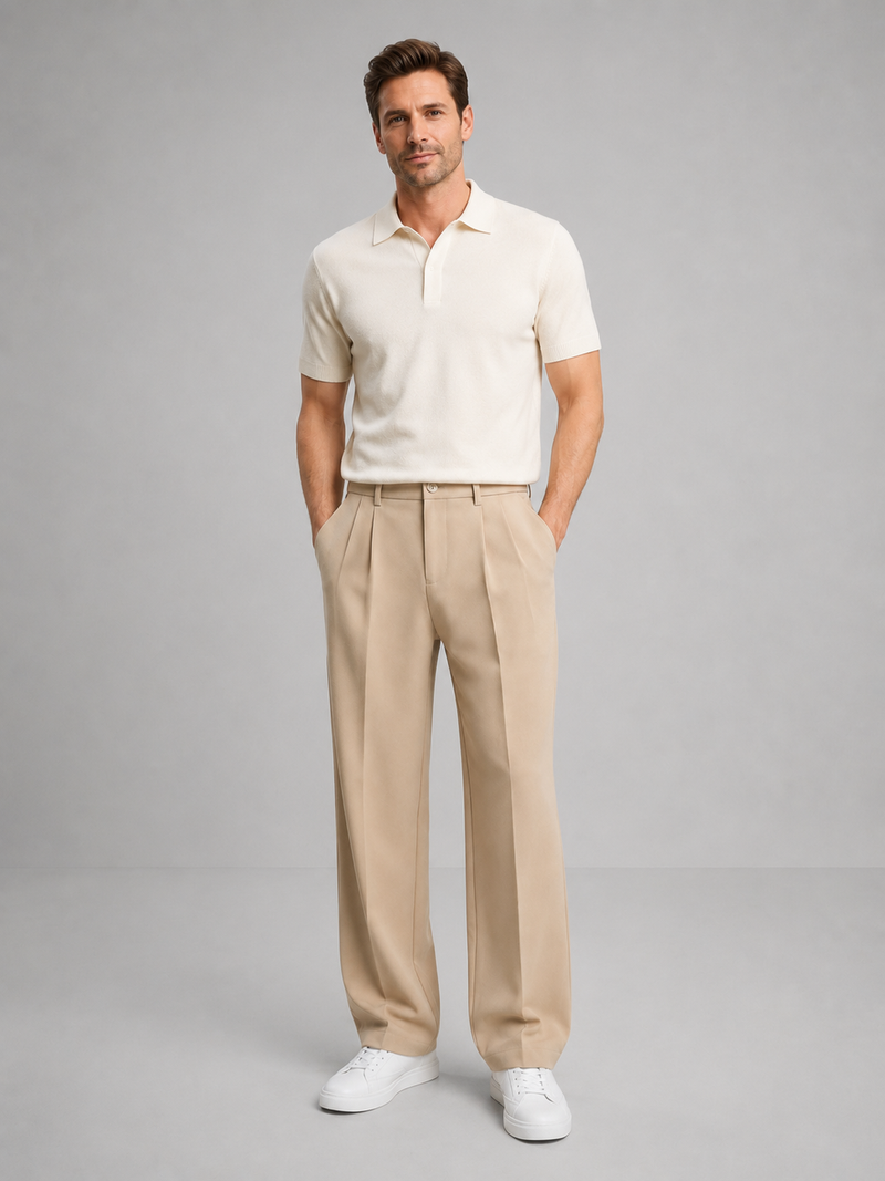 Men's Tailored Straight Leg Trousers - Smart Casual Fit