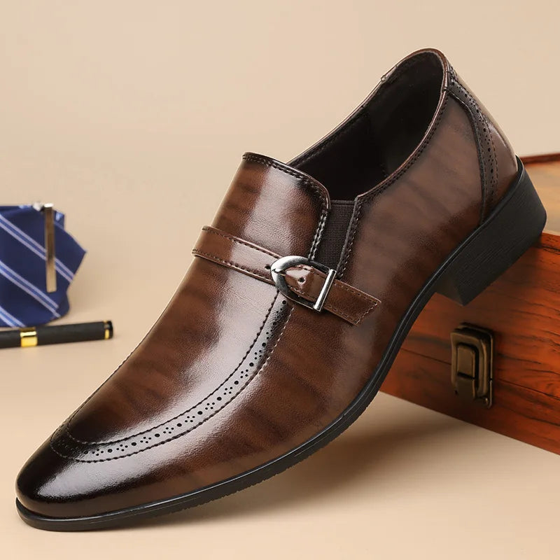 Harrison Buckle Leather Loafers
