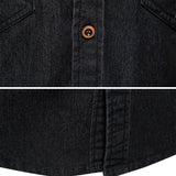 AdaptiveFit Cotton Denim Shirt: Tailored For Men
