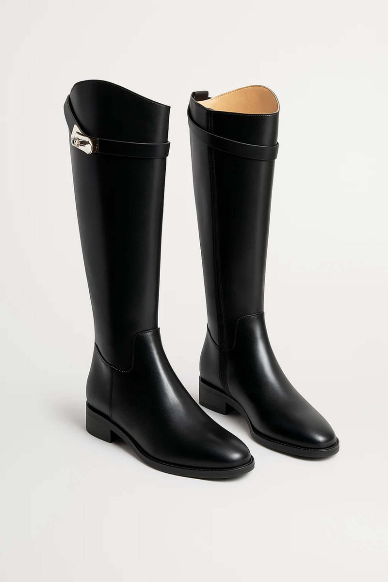 Women’s Knee-High Boots - Buckle Detail