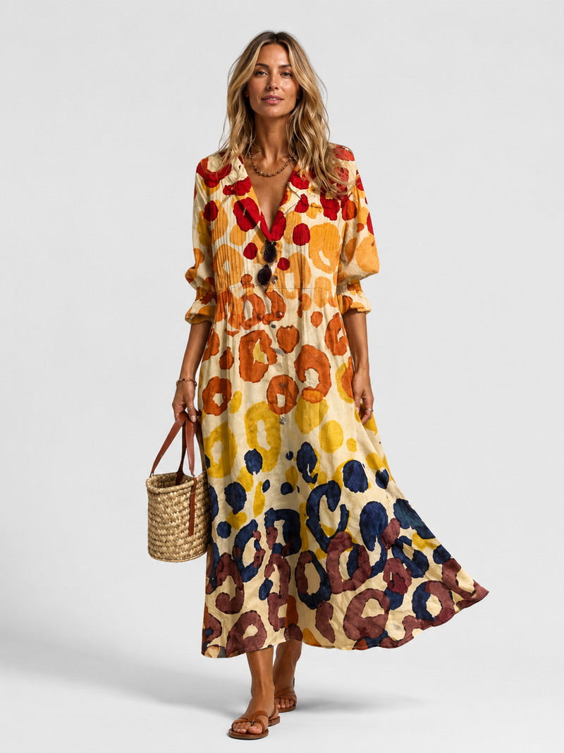 Women’s Printed Shirt Dress - Relaxed Flattering Fit