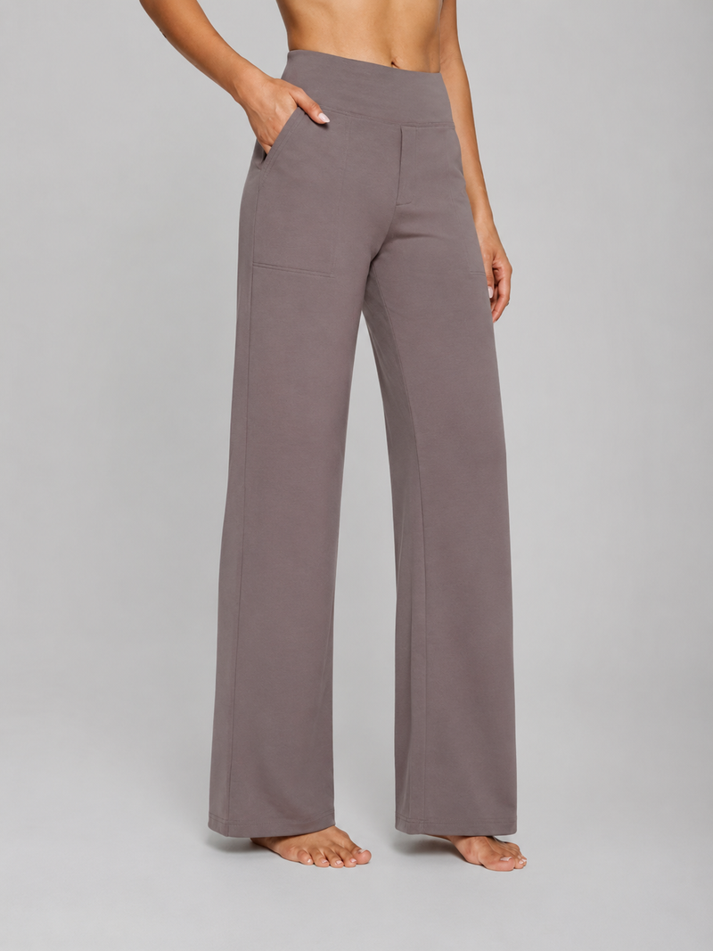 Women’s Stretch Straight-Leg Trousers - High-Waist Comfort Fit