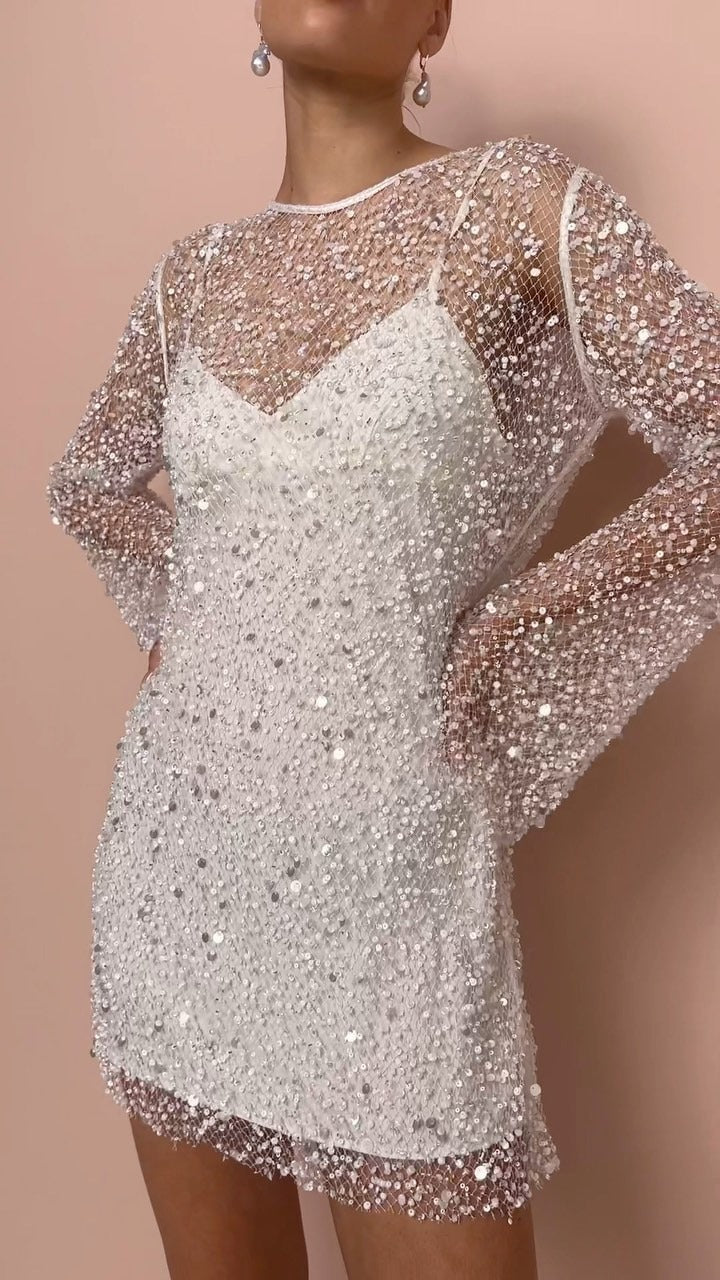 Ava Shimmering and Sophisticated Women's Glitter Party Dress