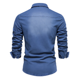 AdaptiveFit Cotton Denim Shirt: Tailored For Men