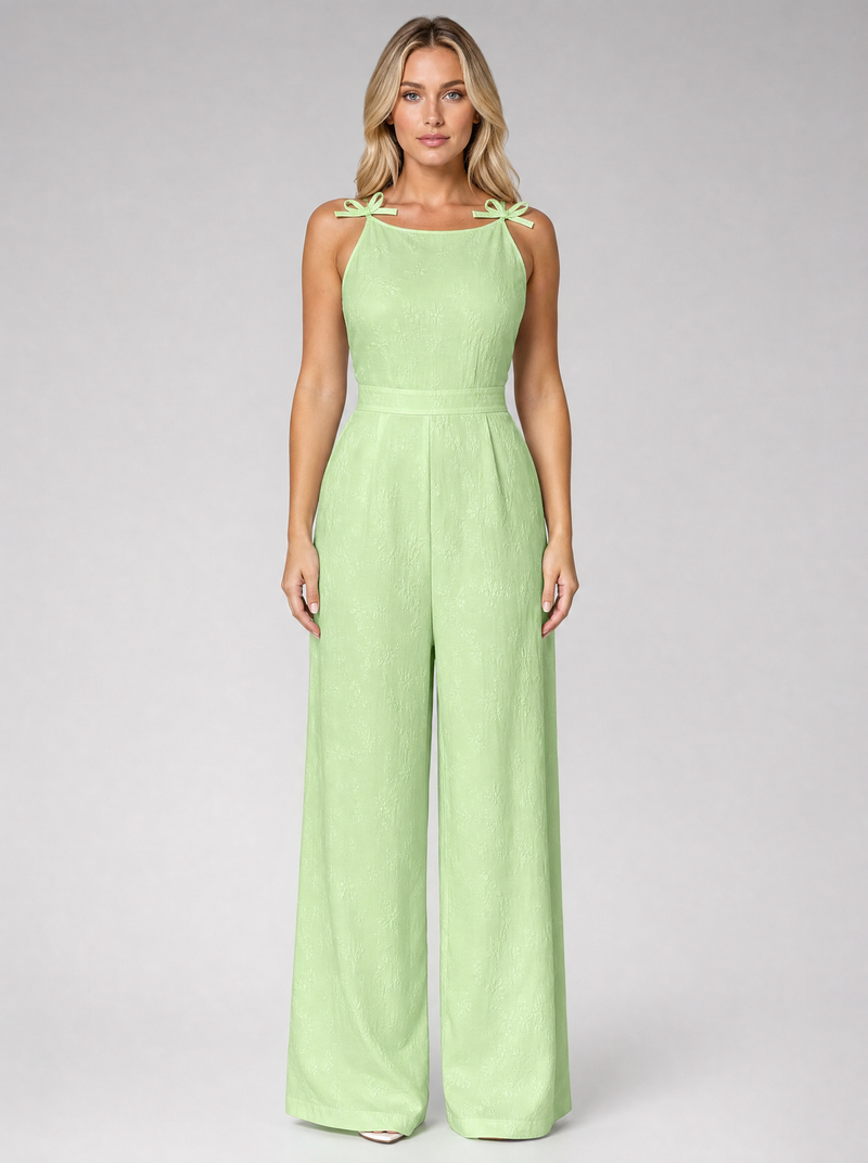 Women’s Jacquard Wide Leg Jumpsuit - Summer Occasion Style