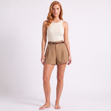 Maeve Women's Tailored Shorts - High-Waisted Wide-Leg with Belt