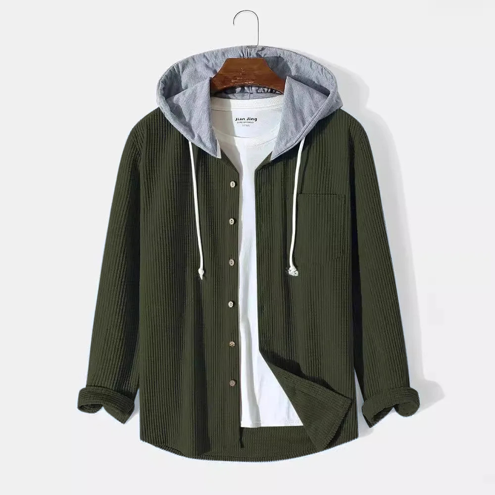 Bordeaux Hooded Cord Sweater