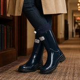 Caffaro Drawstring Rain Boots - Navy