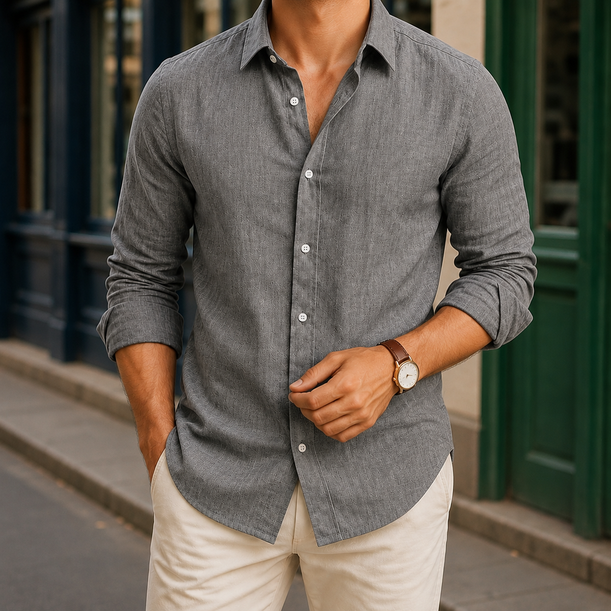 Claude Linen Shirt - Gray