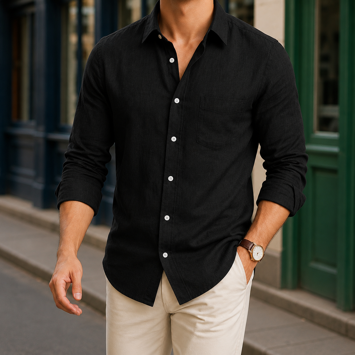 Claude Linen Shirt - Black