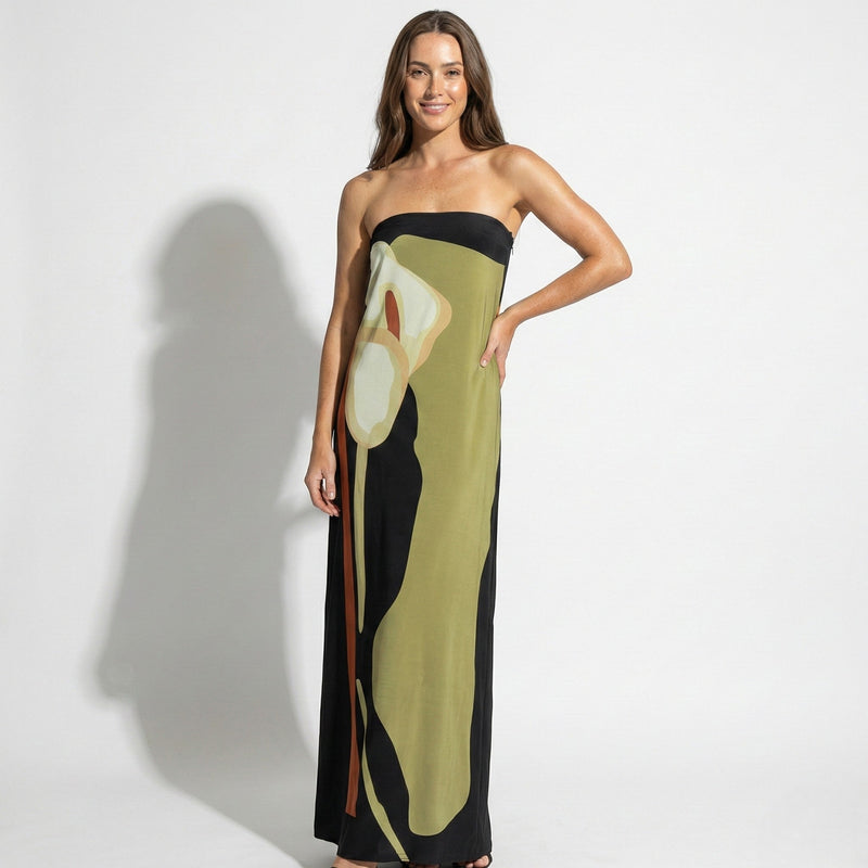 Women’s Strapless Maxi Dress - Sculpted Fit